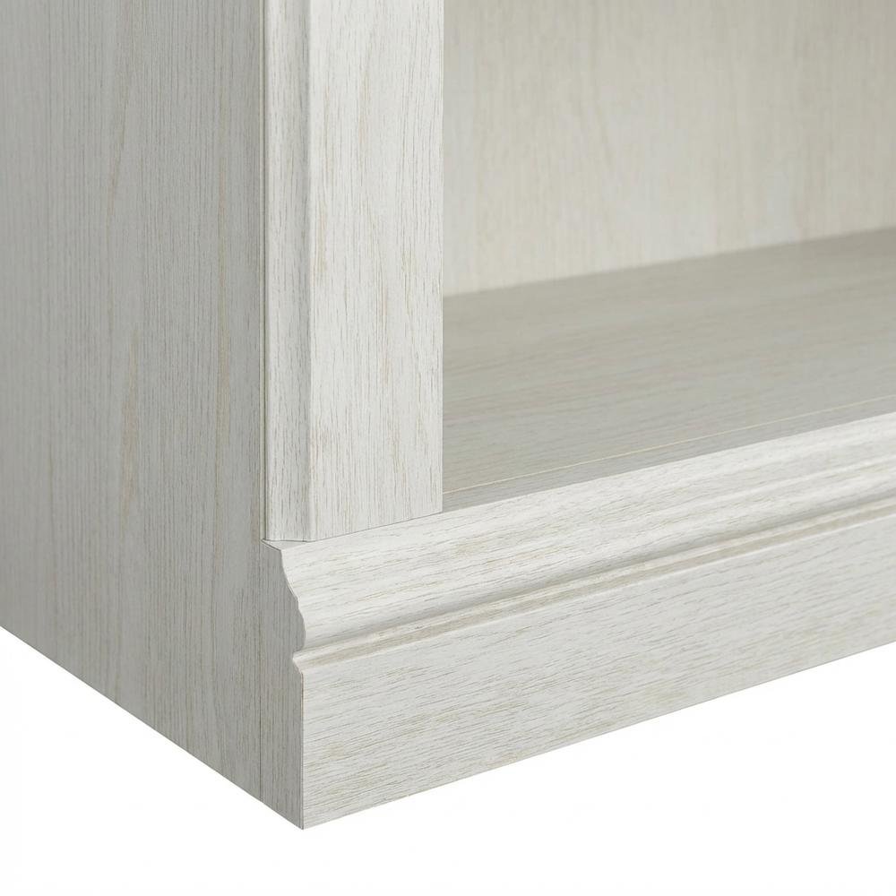 White storage bookcase with spacious shelves and modern design