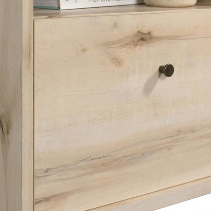 Brown Nightstand with Open Shelf Storage, Sleek Single Drawer for Bedroom Decor