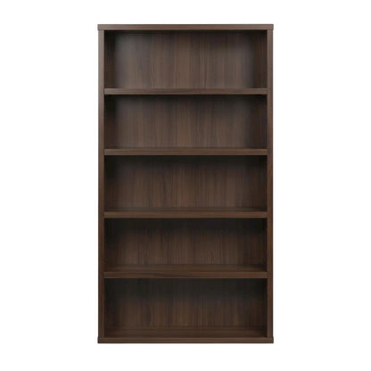Contemporary Office Bookcase in Noble Elm Finish with Open Shelving