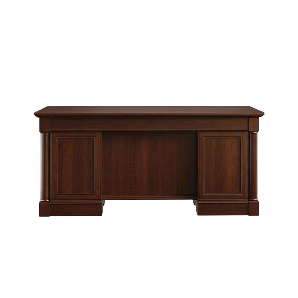 Elegant Cherry Finish Executive Desk With Traditional Style, Rectangle Shape