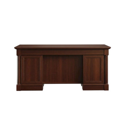 Elegant Cherry Finish Executive Desk With Traditional Style, Rectangle Shape
