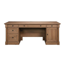 L-Shaped Office Desk With Vintage Oak Finish And Modern Farmhouse Style