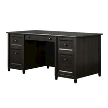 Black Executive Desk With Rectangular Shape And Coastal Cottage Style