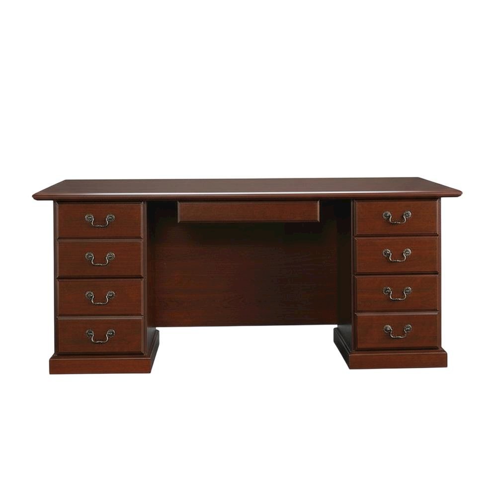 Classic Cherry Finish Executive Desk With Traditional Rectangular Design