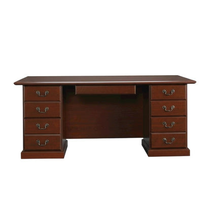 Classic Cherry Finish Executive Desk With Traditional Rectangular Design