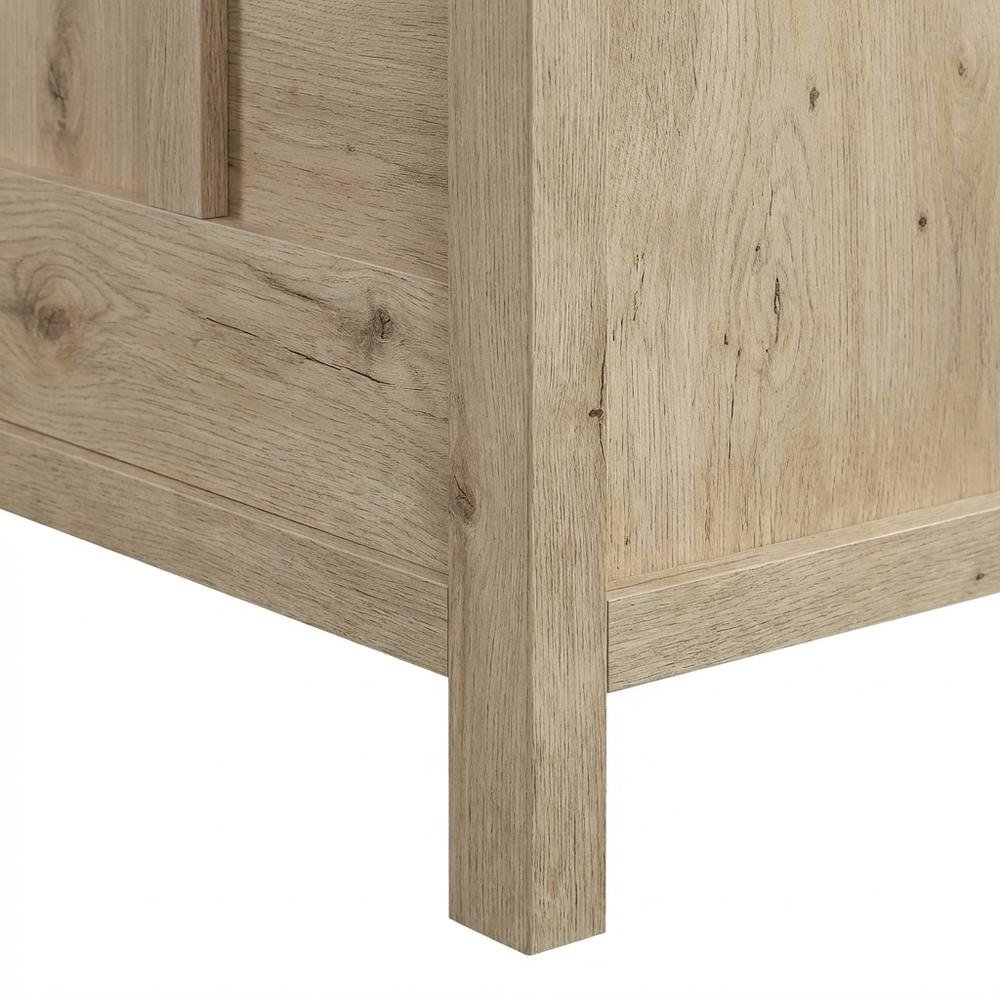 Modern Oak Finish L-Shaped Desk, Spacious Working Surface, Coastal Cottage Style
