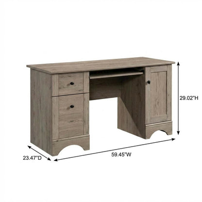 Modern Brown Computer Desk with Coastal Cottage and Transitional Style