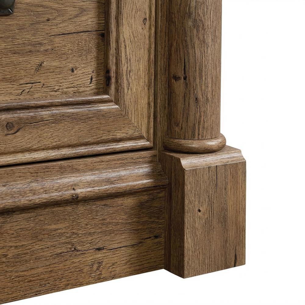Vintage Oak Finish Computer Desk with Modern Farmhouse Style