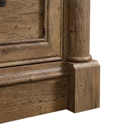Vintage Oak Finish Computer Desk with Modern Farmhouse Style