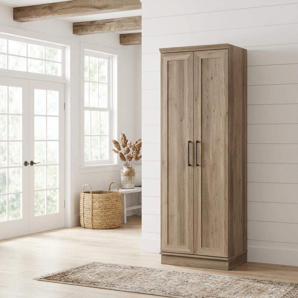 Salt Oak Storage Cabinet With Rectangle Shape And Spacious Design