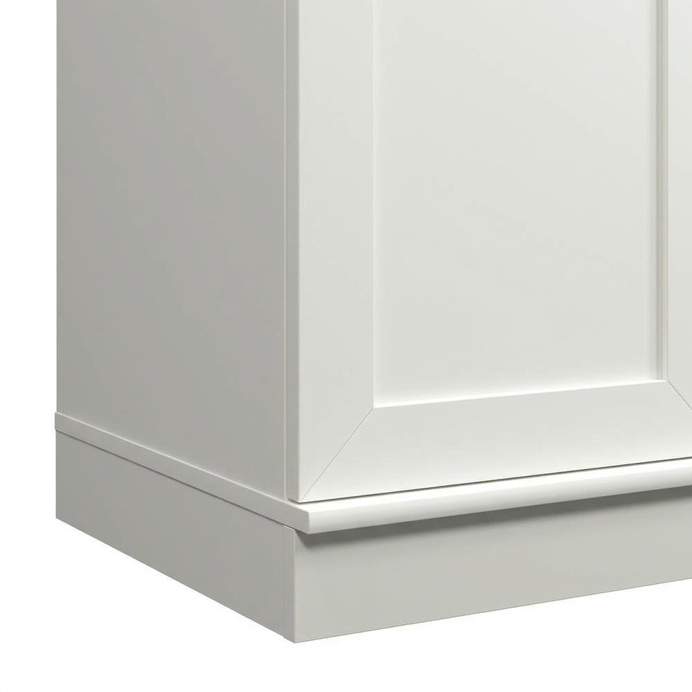 White Storage Cabinet With Coastal Cottage And Shabby Chic Style