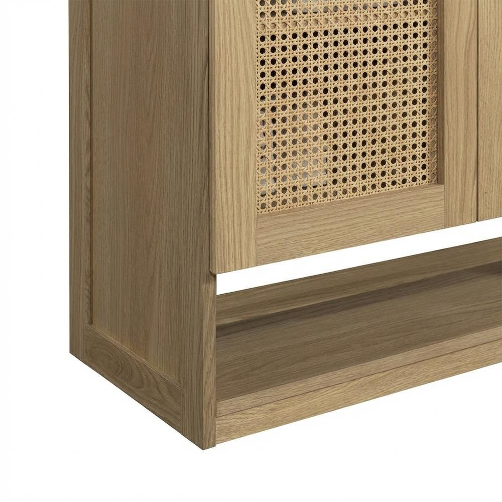 Bohemian Coastal Cottage Storage Cabinet In Ash Finish With Spacious Design