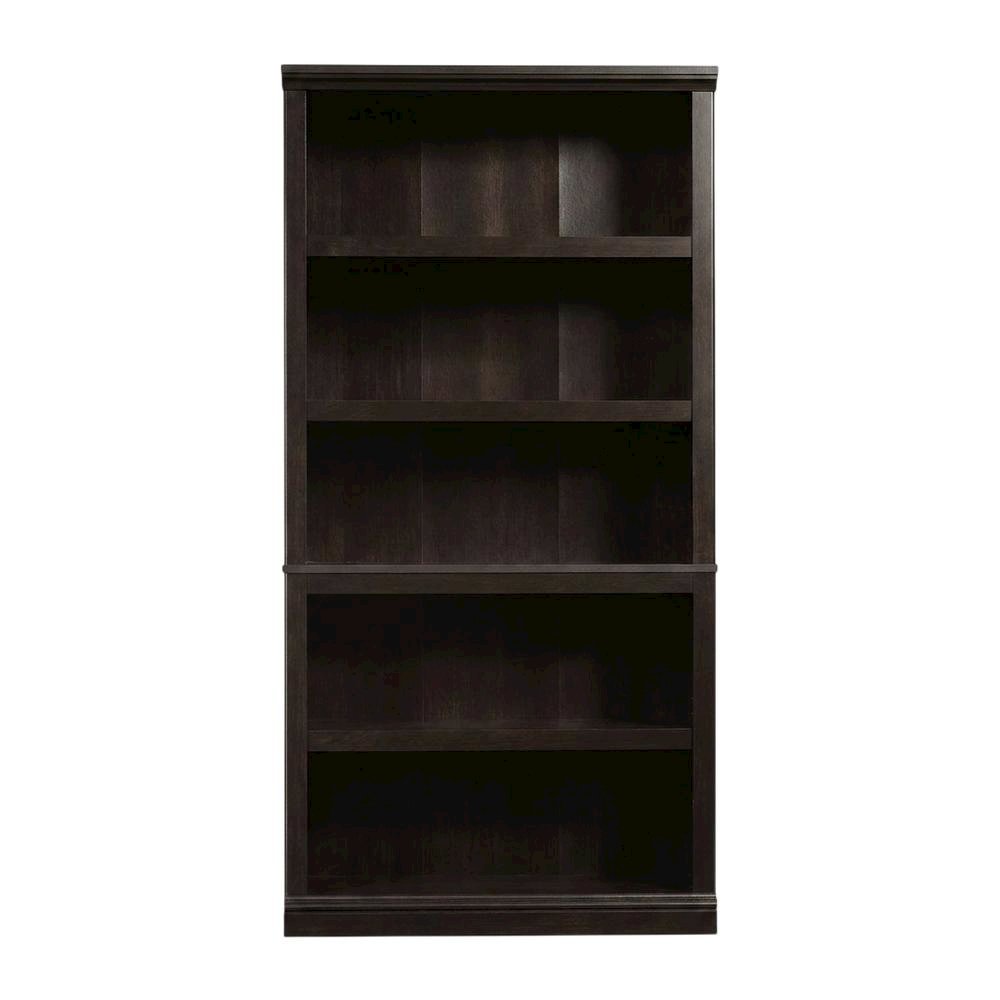 Estate Black Storage Bookcase with Multiple Shelves and Durable Construction