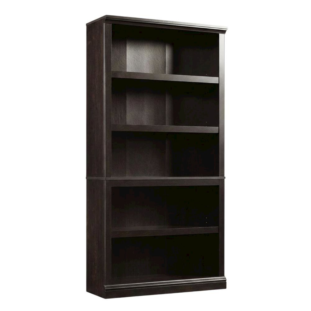 Estate Black Storage Bookcase with Multiple Shelves and Durable Construction
