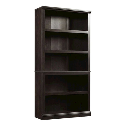Estate Black Storage Bookcase with Multiple Shelves and Durable Construction