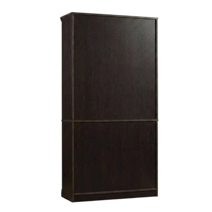 Estate Black Storage Bookcase with Multiple Shelves and Durable Construction