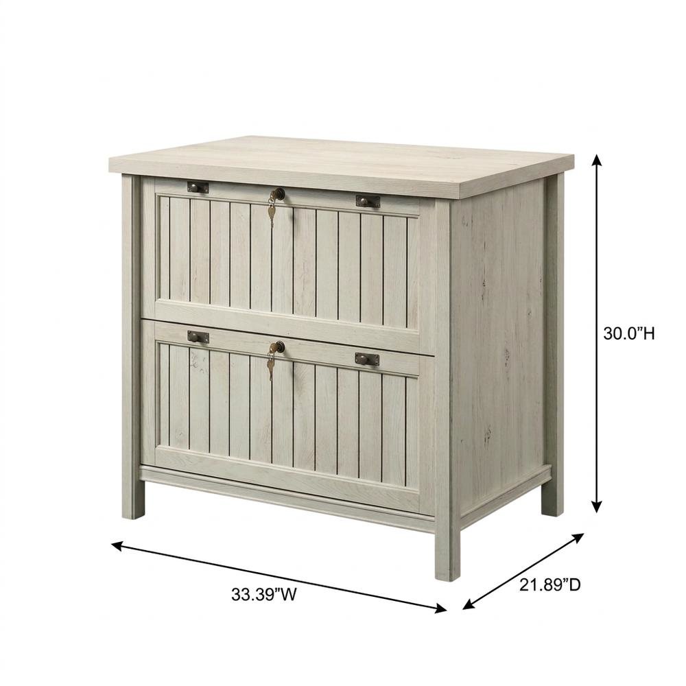 Chalked Chestnut Office File Cabinet with Secure Storage and Modern Design