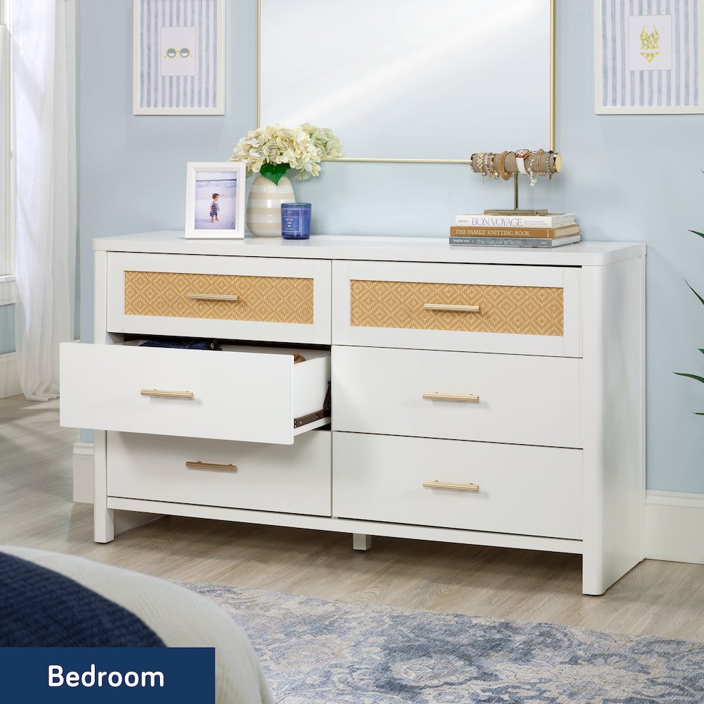Isabella Isle 6-Drawer Dresser, White Finish