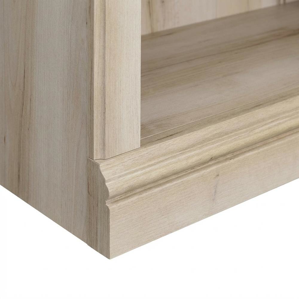 Solid Wood Storage Bookcase in Pacific Maple Finish with Spacious Shelving