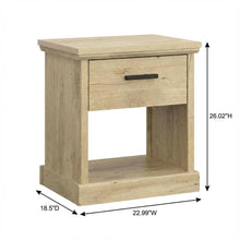 Modern Farmhous Style Night Stand in Oak Finish with Simple Rectangular Design