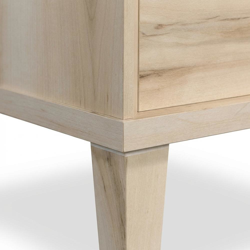 Brown Nightstand with Open Shelf Storage, Sleek Single Drawer for Bedroom Decor
