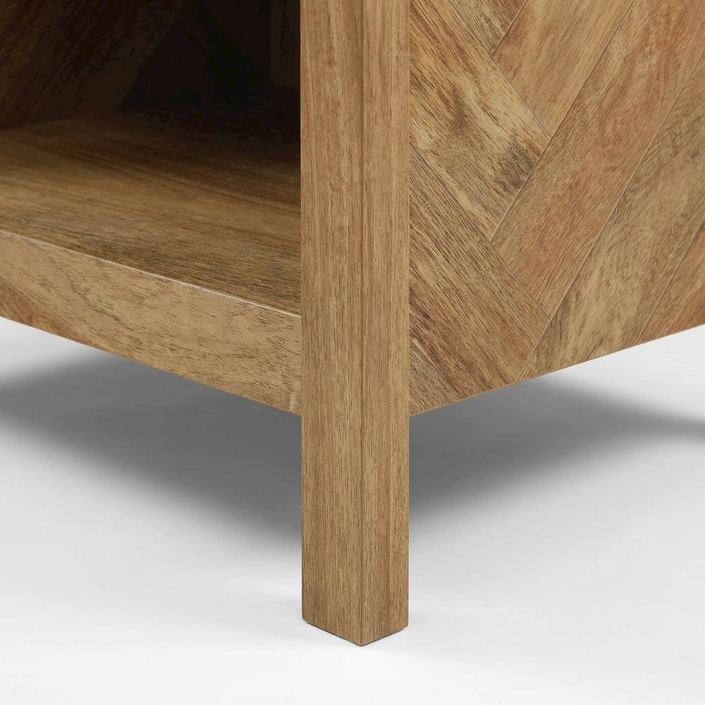 Bohemian Style Nightstand with Sindoori Mango Finish in Modern Farmhouse Look