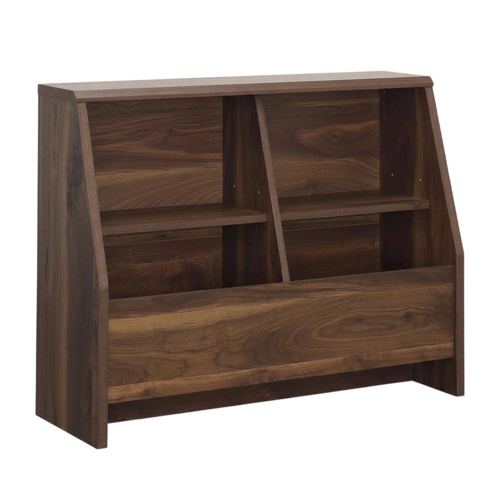 Walnut Finish Bookcase, Rectangular Shape and Bohemian, Mid-century Modern Style