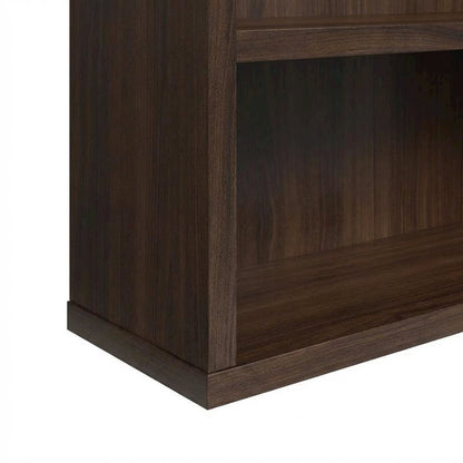 Contemporary Office Bookcase in Noble Elm Finish with Open Shelving