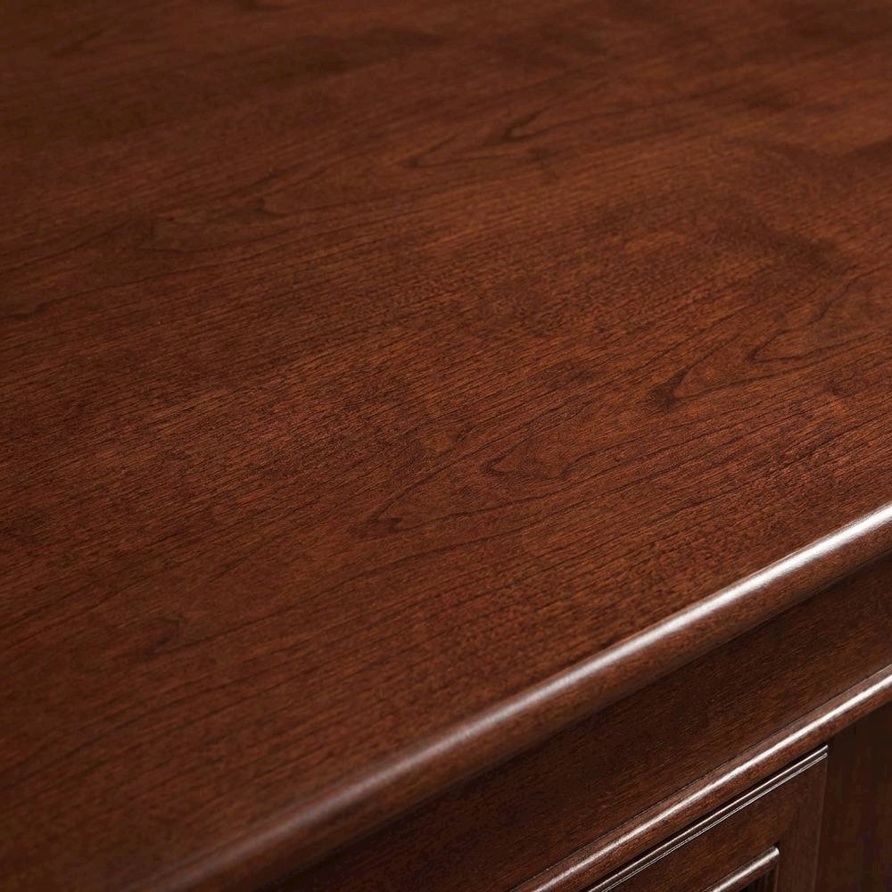 Elegant Cherry Finish Executive Desk With Traditional Style, Rectangle Shape