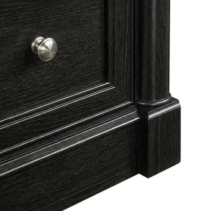 Wood Executive Desk With Wind Oak Finish And Traditional Style
