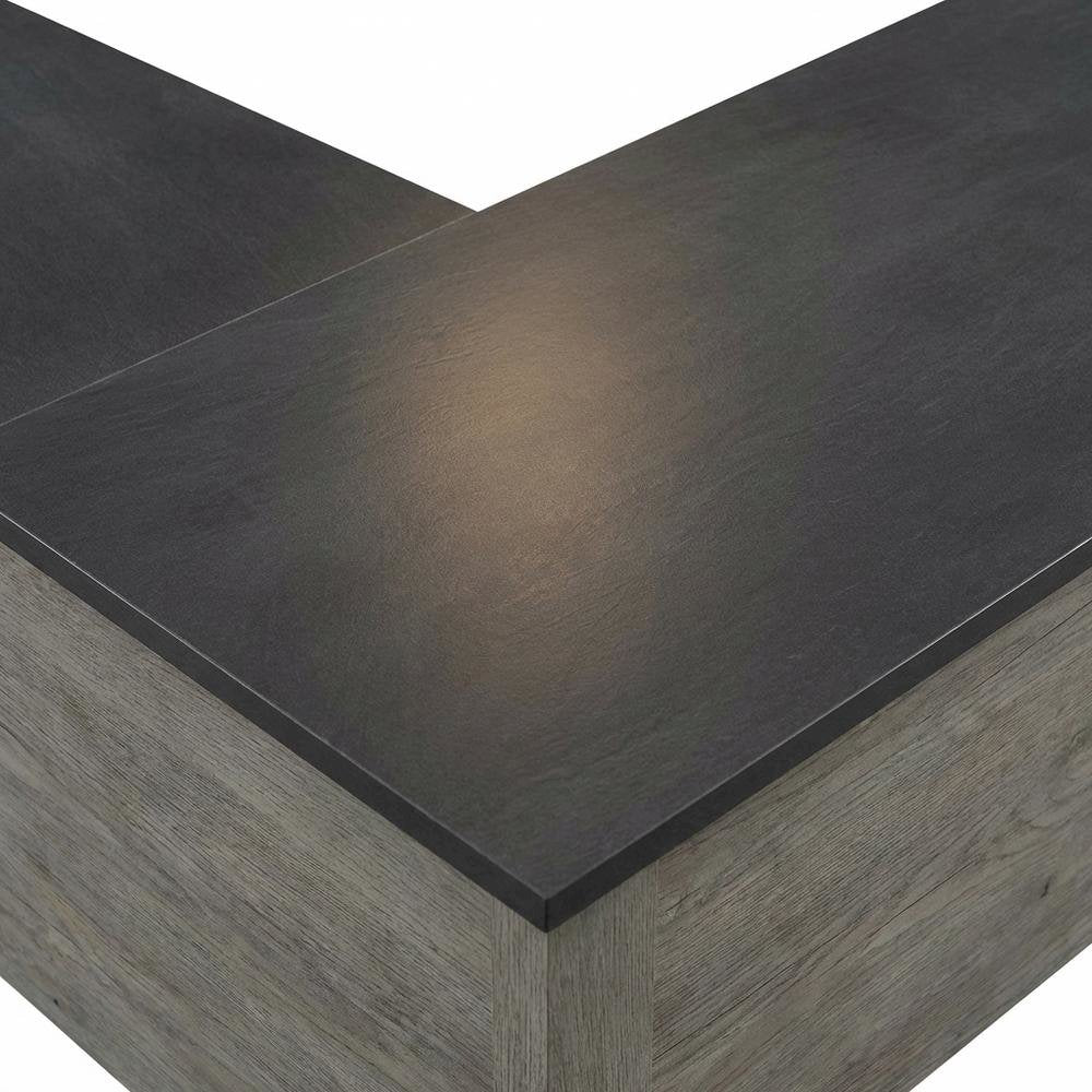 Modern Rectangular Office Desk With Mystic Oak Finish And Transitional Style