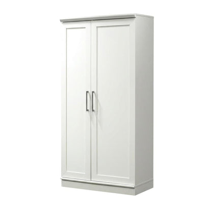 White Storage Cabinet With Coastal Cottage And Shabby Chic Style