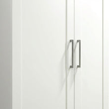 White Storage Cabinet With Coastal Cottage And Shabby Chic Style