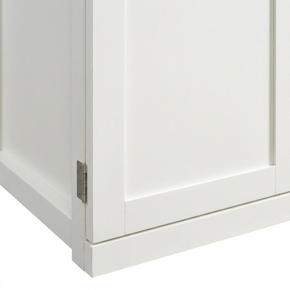 White Finish Storage Cabinet With Spacious Interior And Modern Design