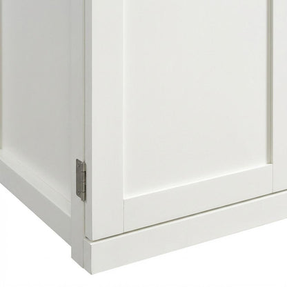 White Finish Storage Cabinet With Spacious Interior And Modern Design