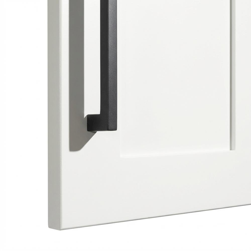 White Storage Cabinet With Soft Finish And Coastal Chic Style