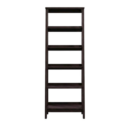 Jamocha Wood Finish Trestle Open Shelving for Modern Storage