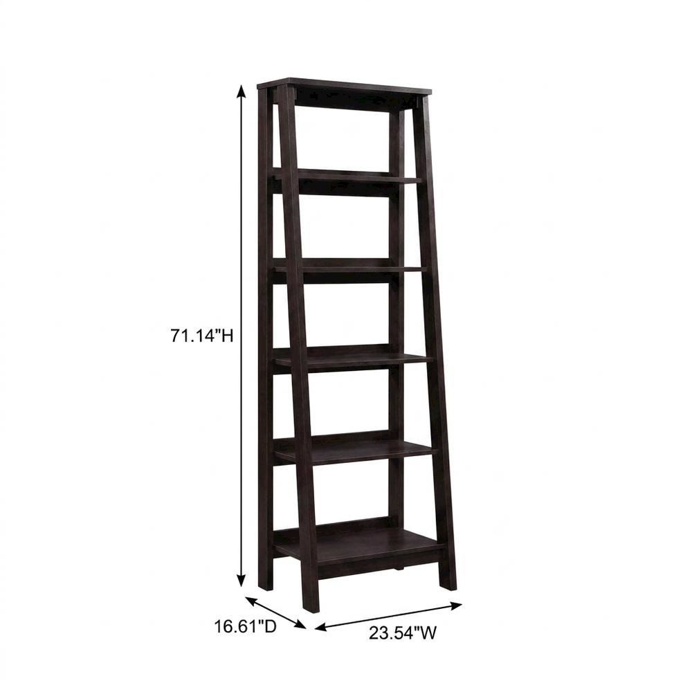 Jamocha Wood Finish Trestle Open Shelving for Modern Storage