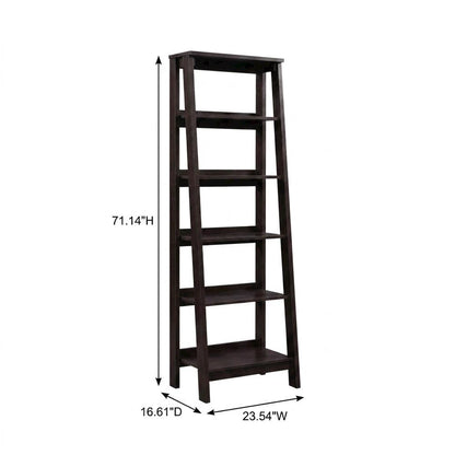Jamocha Wood Finish Trestle Open Shelving for Modern Storage
