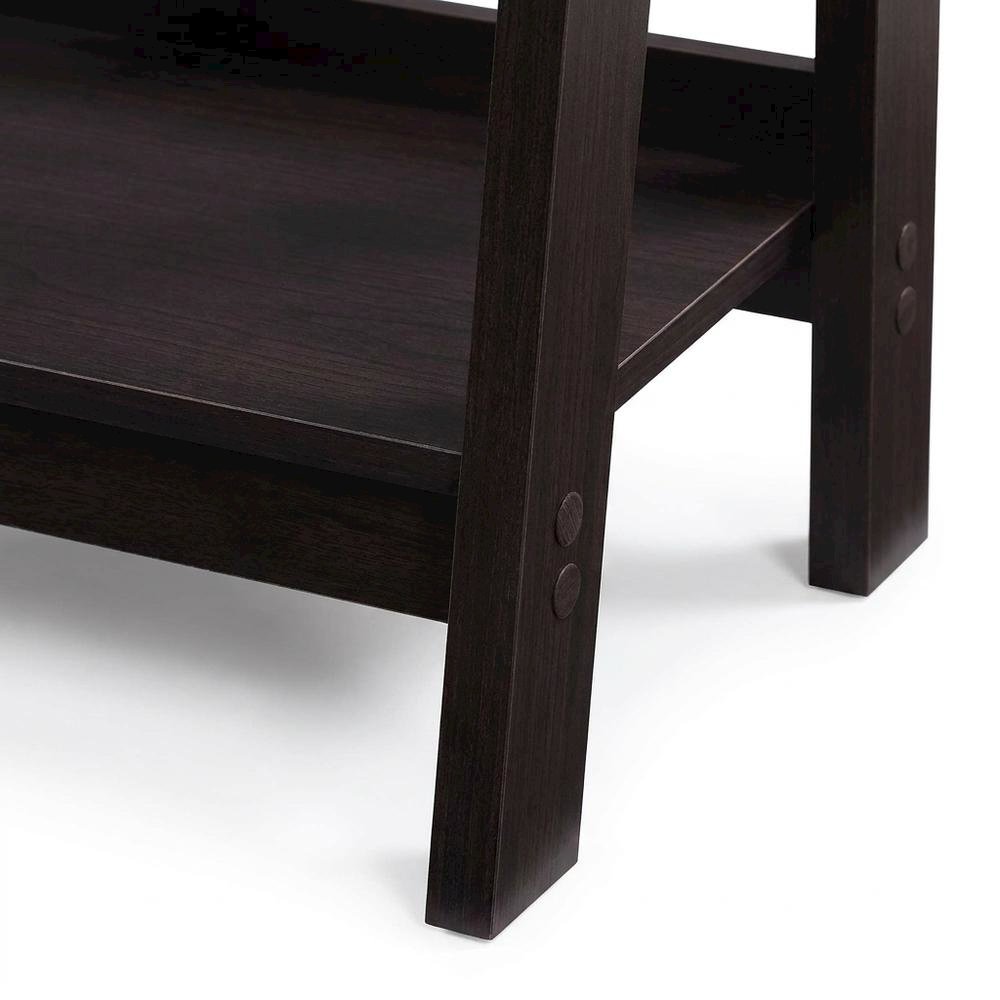 Jamocha Wood Finish Trestle Open Shelving for Modern Storage