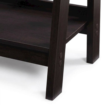 Jamocha Wood Finish Trestle Open Shelving for Modern Storage