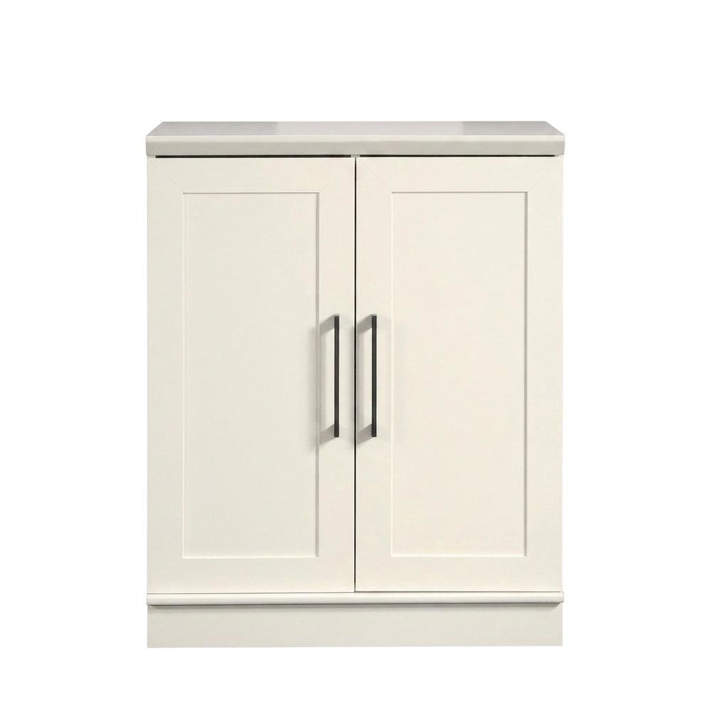 White Finish 37-inch High Storage Cabinet with Base Design