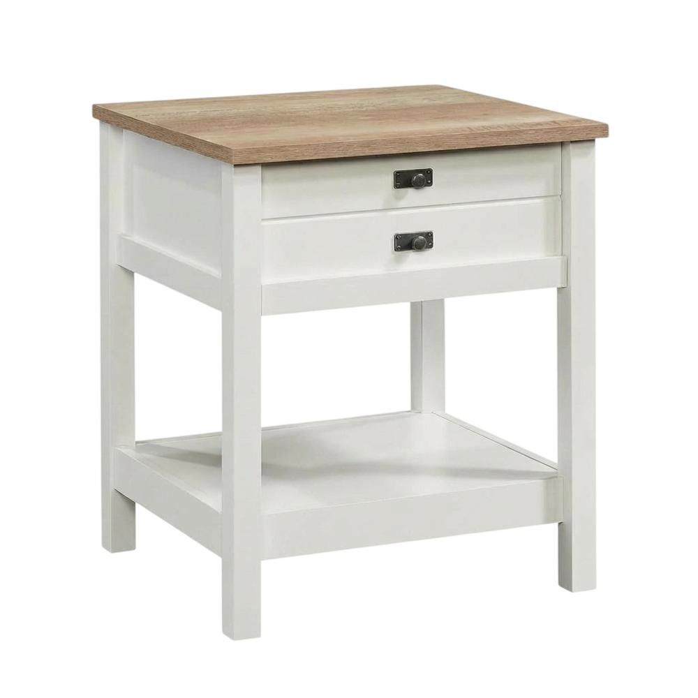 Soft White Finish Nightstand with Coastal Cottage and Modern Farmhouse Style