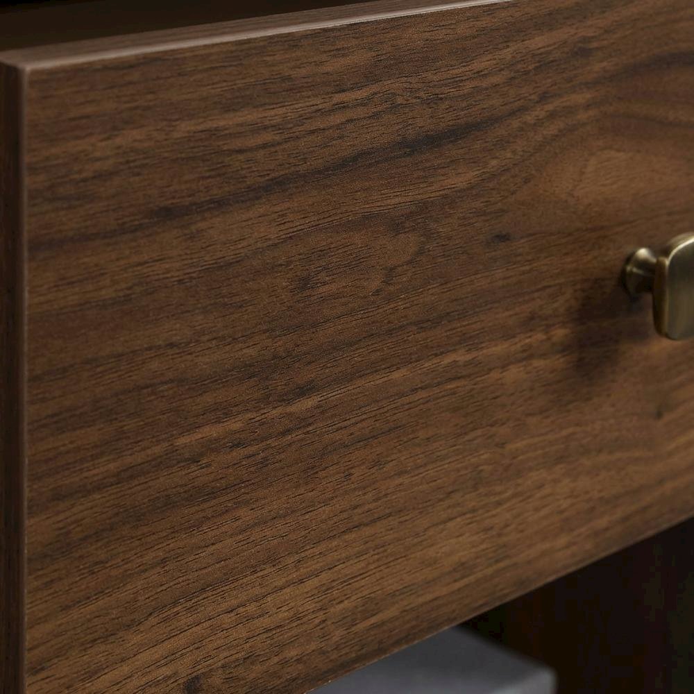 Nightstand with Rich Walnut Finish and Transitional Style
