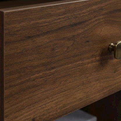 Nightstand with Rich Walnut Finish and Transitional Style