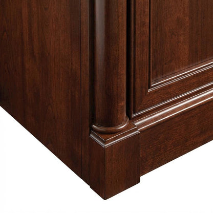 Elegant Cherry Finish Executive Desk With Traditional Style, Rectangle Shape