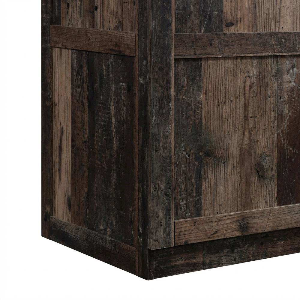 Rustic Brown Storage Armoire With Reclaimed Pine Finish
