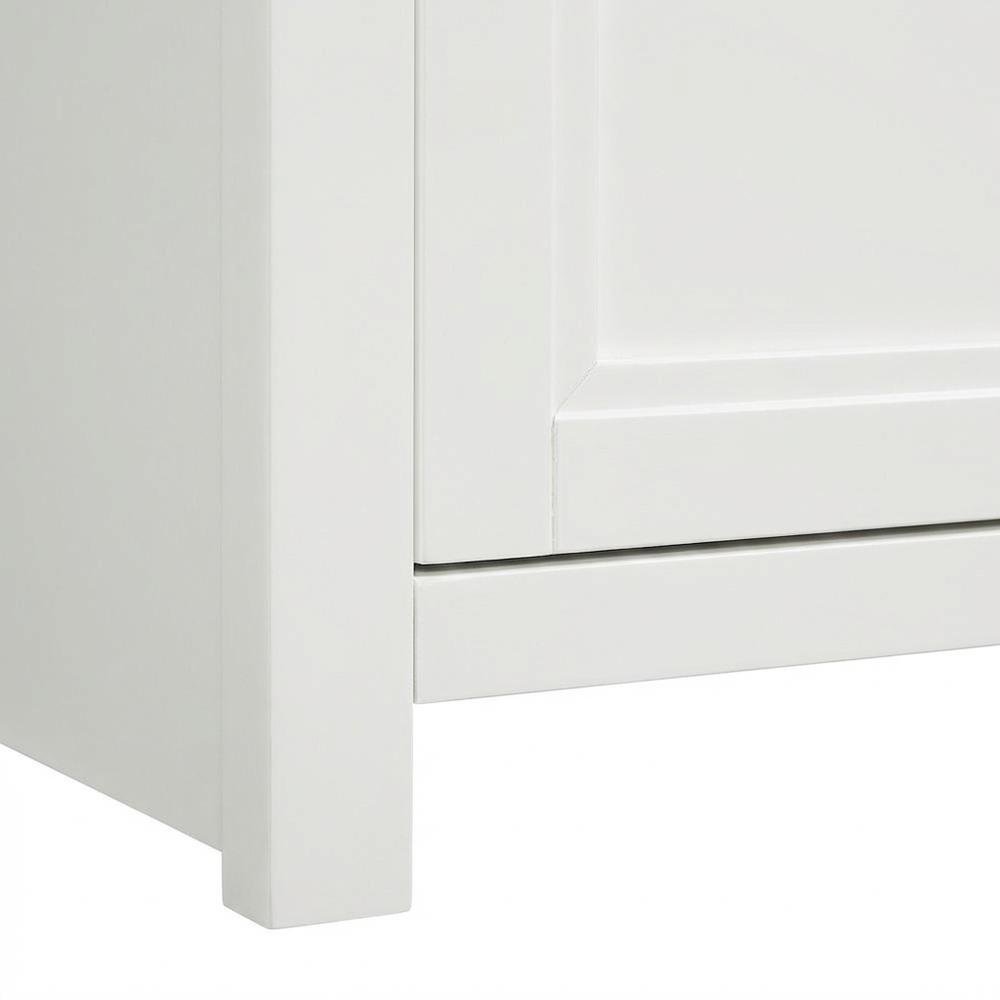 White Finish Storage Cabinet - Contemporary Transitional Style, Spacious