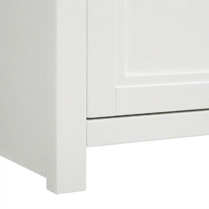 White Finish Storage Cabinet - Contemporary Transitional Style, Spacious