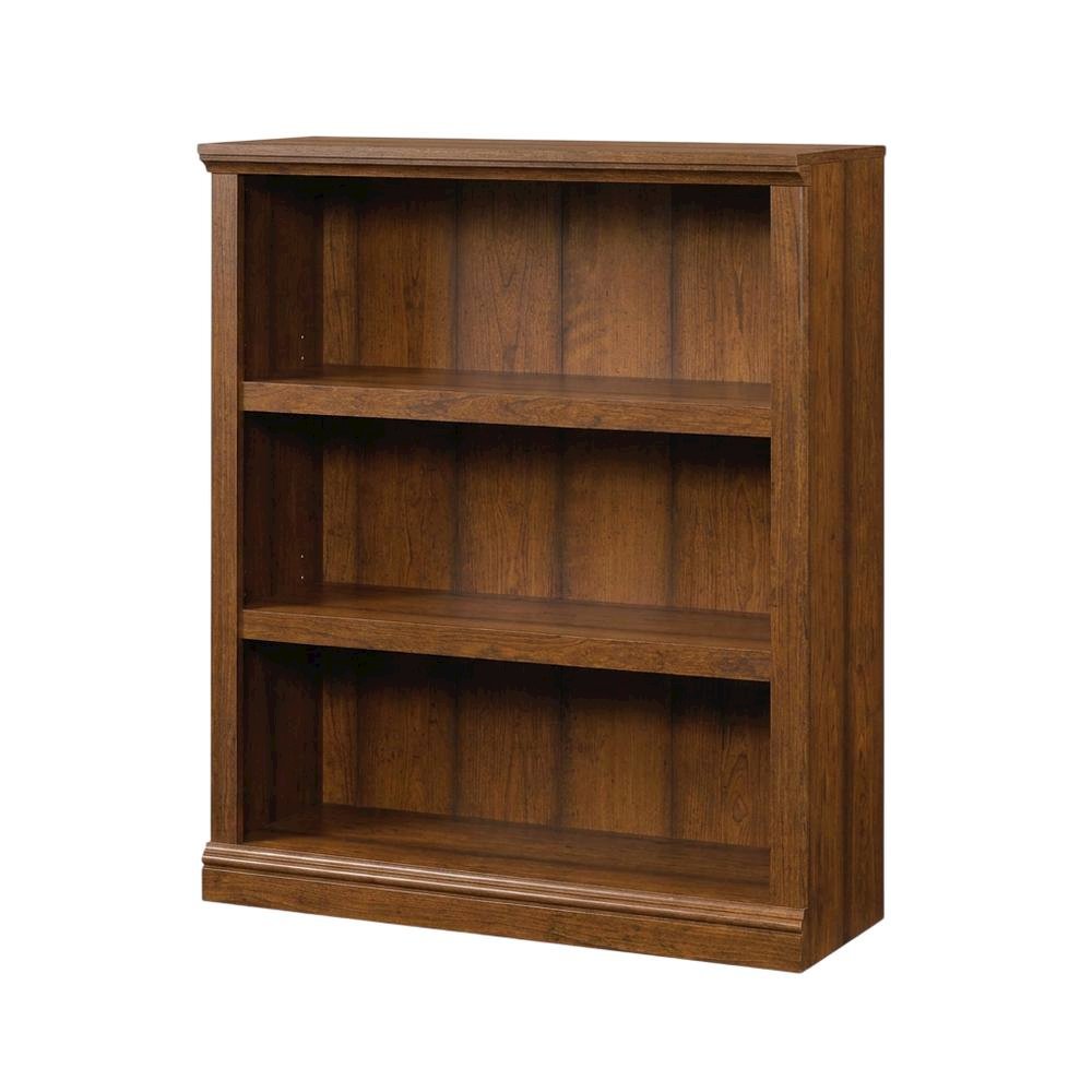 Cherry finish wooden bookcase for clean storage and display